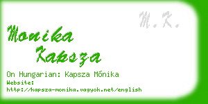 monika kapsza business card